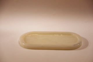 Oval tray in Green or white Onyx 30x15cm