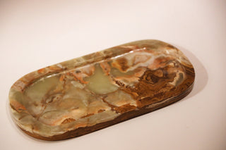 Oval tray in Green or white Onyx 30x15cm